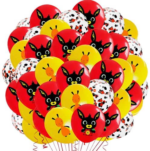 48 Stück Bunny Ballons, Bunny Geburtstag Ballons, Bunny Geburtstag Deko, Bunny Luftballons Set, Bunny Geburtstagsdeko, Latex Ballons, Bunny Kindergeburtstag Deko, Party Decoration Mädchen