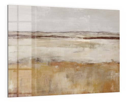 DEQORI Glas-Magnettafel | 120x90 cm cm groß | Motiv Weite Ockerlandschaft | Memo-Board aus Glas | Magnetboard inkl. Magnete, Stift & Tuch für Küche & Büro | Tafel magnetisch & beschreibbar