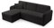 FurniShop24 Ecksofa L-Form mit Schlaffunktion und Stauraum - Eckcouch mit Ottomane, Klappsofa für Wohnzimmer, Modernes Design Schlafsofa Tony - Schwarz