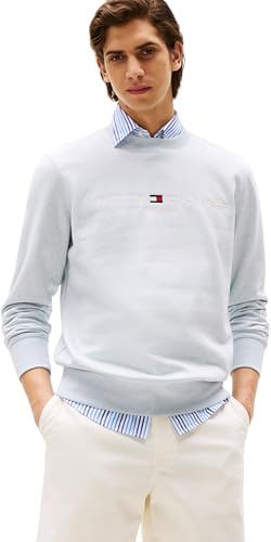 Tommy Hilfiger Felpa Uomo Tommy Logo Senza Cappuccio, Grigio (Bros B0802), L