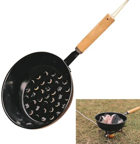 KUNANG Holzkohlestarter, Kaminanzünder, Holzgriff, Holzkohleanzünder, Grillwerkzeug, Kohle-Starterkorb, Topf