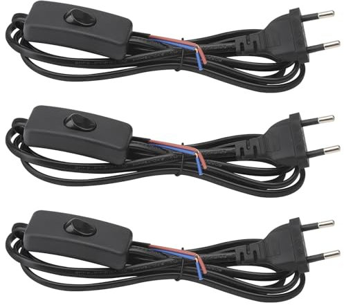 Cable de 3 piezas con enchufe, cable de 1,8 m con interruptor, cable de conexión con enchufe, cable con interruptor y enchufe, cable de alimentación con interruptor, cable de alimentación con interrup
