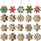 20 Stück Weihnachten Holzanhänger, Schneeflocke Christbaumschmuck zum Basteln Tannenbaumschmuck DIY Holzanhänger Holz DIY Basteln für Weihnachten Deko Geschenkanhänger