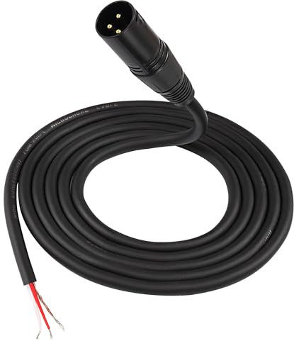 Unifizz XLR Cable Microphone Cable 3pin XLR Pigtail Bare Wire Open End Gold Plated XLR Connector Speaker Cord Replacement Audio Cable for DJ/PA Amplifier Subwoofer -0.5M (XLR Female)