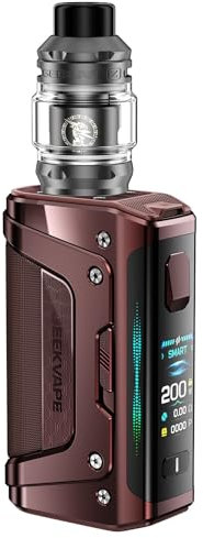 Geekvape Aegis Legend 5 Mod Kit | 200W TC Box Mod (Batterie nicht enthalten) Vape mit Z Sub Ohm Tank 5.5ml Vaper Z Coil Vaporizer Kein Nikotin (Erdbraun)