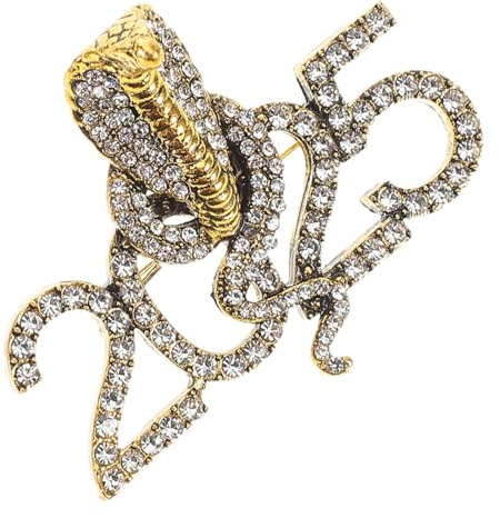Vintage Schlangenbrosche mit Strass, Dekorative Brosche für Kleidung