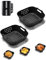 Air Fryer Silicone Liners for Ninja Double Stack 7.6L Air Fryer SL300UK, Dual Reusable Air Fryer Silicone Liners Ninja Double Stack Air Fryer Accessories for Ninja AF400UK, AF451UK(2PCS Black)