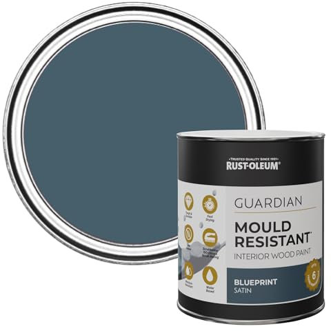 Rust-Oleum Blue Guardian Mould Resistant Interior Wood Paint in Satin Finish - Blueprint 750ml