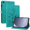Rosbtib Coque pour Samsung Galaxy Tab A9 2023 8.7 SM-X110/X115, Multi-Angles de Visualisation Housse de Protection en Similicuir avec Porte-Carte Couverture Motif Lys, Vert