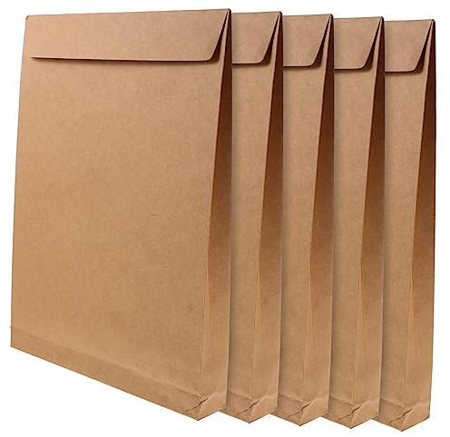 Kraft Paper Envelope File Bags, 5 Pcs Self Adhesive Strip