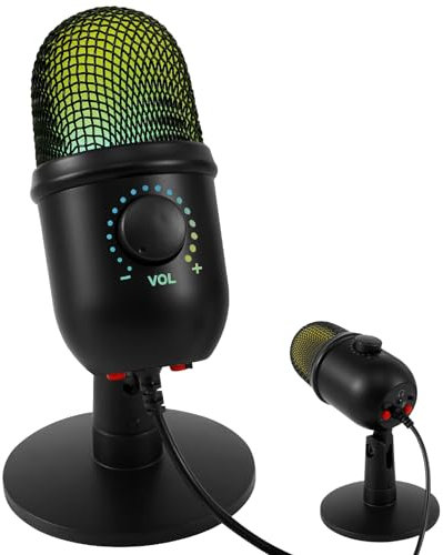Fyeme Mikrofon USB 16×9×9 cm Gaming Mikrofon Einstellbarer Winkel Rauschunterdrückung für Mobiler Computer Microphone Geeignet für Präsentationen Podcasts Aufnahmen Gaming Streaming