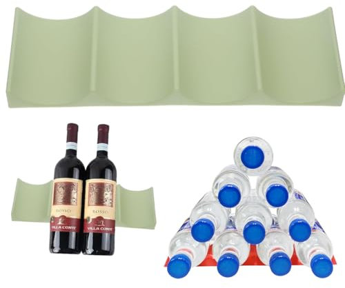 JEYORZY 1 Piezas Porta Botellas de Nevera, Botellero Frigorífico, Soportes para Botellas de frigorífico, Organizador Botellero Nevera, botellero de plástico, Europeo portabotellas de Mesa, verde