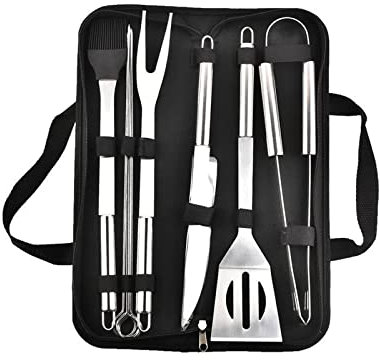 BBQ-Grillwerkzeug-Set Mit Koffer – 9-Teiliges Grillbesteck Aus Edelstahl Mit Tragbarer Tasche, Grillwerkzeug-Set Für Den Außenbereich Zum Campen Im Garten