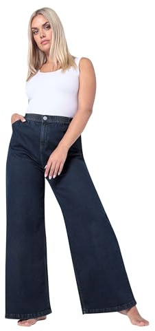 Yours Curve Wide Leg Slouchy Denim Jeans - Women's - Plus Size Curve