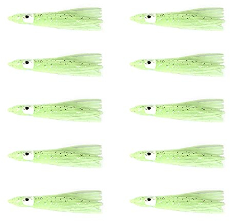 Laikoutd 10 Stücke 90mm Angeln Lockt Leucht Weiche Köder Gummi Garnelen Tintenfisch Haken Tuch Rolle Meer Angelhaken Multi Tentakel Tintenfisch