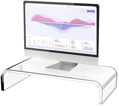 Générique Computer Monitor Stand – Acrylic Small | Desktop Monitor Riser Space-Saving Table Organizer | Desk Storage Stand for Offices Computer Monitor and Home Laptops