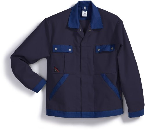BP 1454-720-10-64/66 Arbeitsjacke, Verdecktes Druckknopfband und Taschen, 305,00 g/m² Verstärkte Baumwolle, Dunkelblau/Königsblau, 64/66
