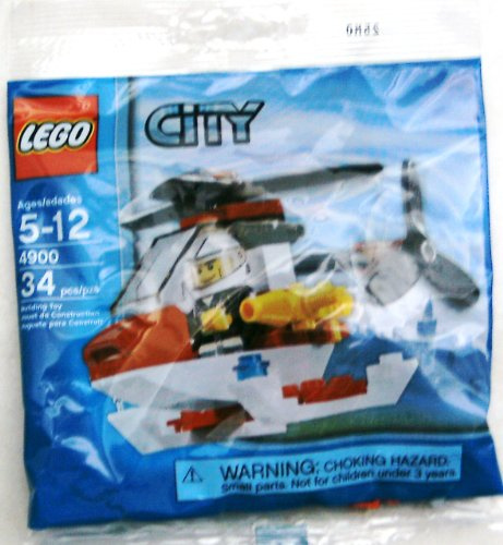 LEGO City Mini Figure Set 4900 Fire Helicopter - Bagged (34 Pieces) by