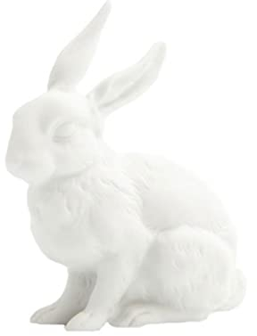 Reichenbach Porzellanfigur Hase sitzend, weiß, glasiert - handgefertigt - Osterdeko