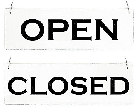 Interluxe Vintage Shabby Schild Türschild Open Closed (*2*) Wendeschild Ladentür