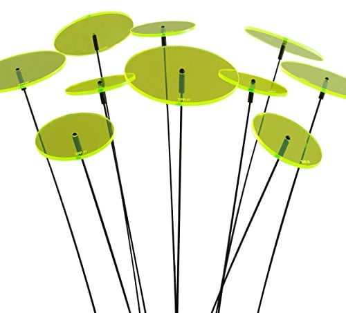 SUNPLAY Sonnenfänger-Scheiben in GRÜN, 10 Stück im Set, 5 Stück à 7 cm und 5 Stück à 10 cm Durchmesser + 35 cm Schwingstäbe