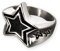Fly Style 1 Stück Ringe aus Edelstahl - Totenkopf, Alien, Drache, Eisernes Kreuz, Ring Grösse:21.0 mm, Modelle:Rockabilly Disco Stern