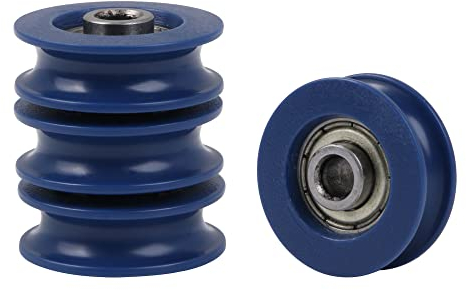 Cnbtr 6 mm largeur de rainure 3 mm rainuré profond rainure en U poulie plastique à roulement à billes en plastique bleu pour une charge maximale de 26 kg 4 pièces