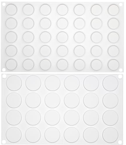Flat Round Disc Silicone Mold Baking Tray 2 Sizes for Mini Tart Epoxy UV Resin Chocolate Cookie Dessert Caramel Candy Soap Jewelry Making
