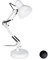 Relaxdays Retro Schreibtischlampe, Gelenk-Arm, schwenkbar, Büro Leselampe, Metall, E27, HxBxT: 50 x 27 x 15 cm, weiß