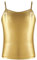 dPois Mädchen Glänzend Crop Top Metallic Spaghetti Shirt T-Shirt Sommer Tops Kinder Ballett Tanz Top Party Bekleidung Sportbekleidung Turnanzug Gold 152/12 Jahre