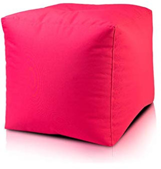 Ecopuf Cube - Sitzhocker Hocker Polyestergewebe Outdoor 100% Wasserdicht für außen und innen Sitzbox Würfel Pouf Ottomane Fußbank Zwei Größen erhältlich 50x50 cm - Faber Rosa M4