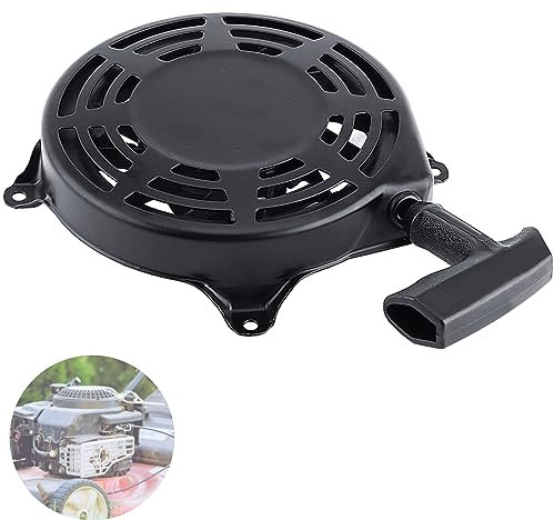 Ersatz-Zugstarter 497680 Anlasser öl, Rückstoßstarter Anlasser für 099772/120600/128800 [Schwarz] | Metall-Auslösesystem | Leise & Langlebig | Inkl. 190cm Seil | Einfache Montage