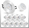 linovum ISASO Einbauleuchte LED 10er Set für Bad & Dusche extra flach - LED 5W neutralweiß 230V Deckenspot IP65 gebürstet rund