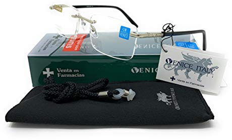 VENICE EYEWEAR OCCHIALI | Gafas de lectura al aire Premium en Colores: Negro, Azul. VENICE air - Dioptrías: 1 a 3,5 (Negro, 2,00).