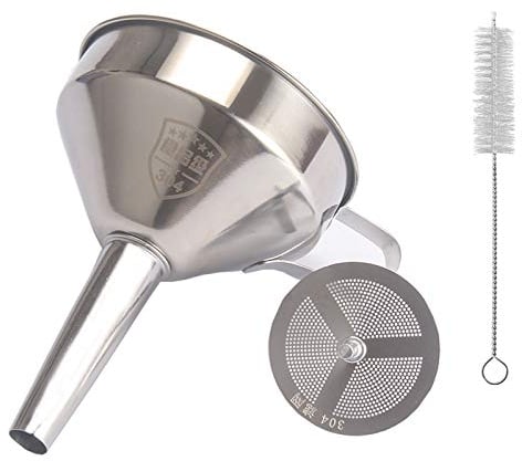 Hayaww Edelstahltrichter Hochwertiger Trichter Mesh Filter Trichter Edelstahl Trichter Filter Set KüChe Trichter Edelstahl Hochwertiger Trichter Set Trichter Strainer Filter Trichter Flaschentrichter