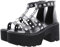 Damen-Sandalen mit grobem Ausschnitt, Gothic-Stil, Gladiator-Schnalle, Ring, römische Schuhe, Plateau, rutschfest, Peep-Toe, Punk-Sandalen, Sommer, Größe 40, Schwarz , 39 EU
