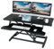 Lubvlook Standing Desk Converter, 37.4/95cm Wide Height Adjustable Sit Stand Desk Riser for Dual Monitors with Keyboard Tray, Black