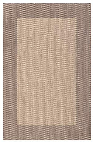 Alfombra Vinilica Premium con Ribete Lavable y Antideslizante, Alfombras de habitación PVC Resistentes de Alta Gama para Interior y Exterior, Alfombras Salon Estores Basic, Marrón Claro 140X200