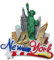 Imán 3D para nevera de Nueva York, Estados Unidos, regalo de recuerdo de viaje, adhesivo magnético de resina artesanal
