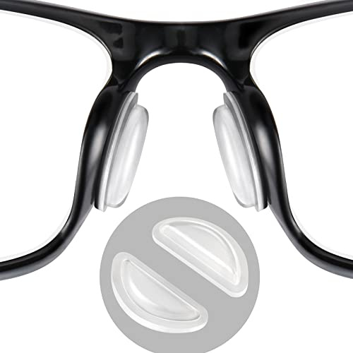SURMAP Eyeglass Nose Pads, Comfort Soft Silicone Glasses Nose Pad, Anti-Slip Heighten Air Chamber Glasses Grips for Eyeglasses and Sunglasses, with Sticky Backing (10 Pairs, Clear)