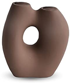 Cooee Design Frodig Vase Hazelnut, Keramik, organische Form, Haselnussfarbe, AG-07-01-HN, W: 9, L: 18, H: 20 cm