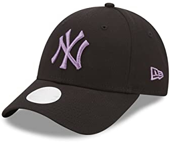New Era New York Yankees Caps MLB Fanprodukt schwarz lila NY Logo Damenkappe verstellbar - One-Size