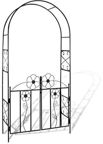 Gartentor Rosenbogen Rankgitter Rosensäule Spalier Pergola, Mogou Gartentür, Gartentüren, Gartenzaun Tür, Zauntür, Zauntor