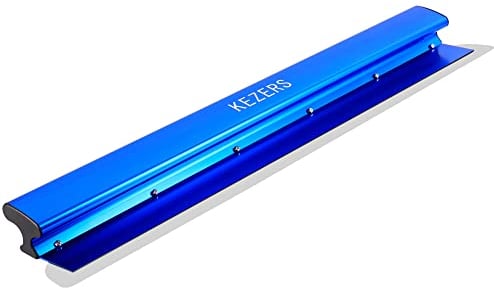KEZERS Spatola Per Stucco, 0.3mm Stainless Steel Blade, Con Design della Maniglia a Forma di Z, Spatola in Acciaio Inox per Finitura Cemento E Calcestruzzo Cazzuola, 80cm