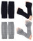 Fingerlose Handschuhe Winter Armstulpen 2 Paar Pulswärmer Stricken Damen Winter Halb Fingerhandschuhe Winterhandschuhe Wärmer Strick Kurzer Gestrickte Fingerlose Fäustlinge -Schwarz + Grau