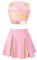 MSemis Cheer leader Kostüm Kinder Mädchen Cheerleading Uniform Cheerleadingkleid/Ärmellos Crop Top mit Minirock Halloween Tanzkostüm B-1 Hell-Pink 122-128
