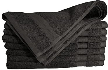 Anti-Mikrobielle Handtücher, Obsidian Anthrazit (Obsidian Charcoal) 8 Stück