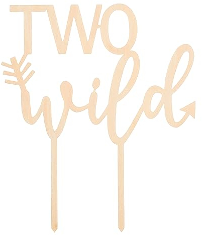 LOVENJOY Two Wild Cake Topper Holz 2 Geburtstag Tortendeko für Junge Mädchen 2. Geburtstag Kuchen Dekoration, Geschenk-Box
