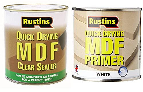 Rustins Quick Drying MDF Clear Sealer 1L & Quick Drying MDF White Primer 250ml