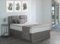 AUKONA Boxspringbett Piano 120x200, Silbergrau H2, 7 Zonen Taschenfederkern-Matratze, H2 H3 H4, Komfortschaum-Topper, Lieferung und Aufbau kostenlos